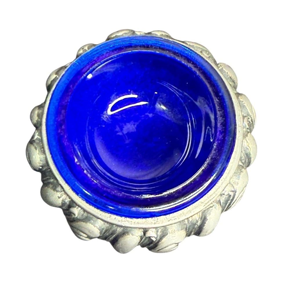 WB MFG CO (WEIDLICH BROS) 3853 SILVER EMBOSSED NOUVEAU SALT CELLAR – EARLY 1900s - Picture 5 of 11